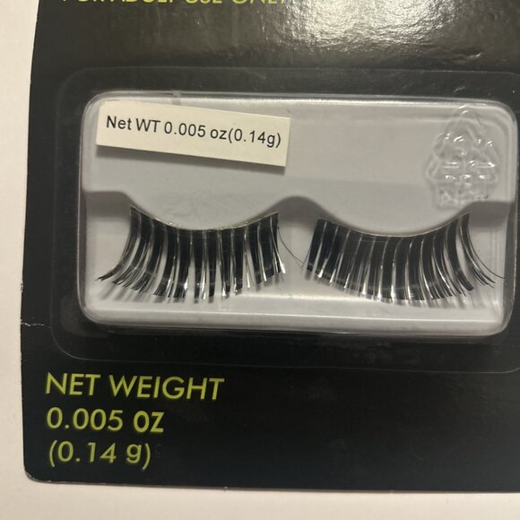 FAKE EYELASHES BLACK WITH SILVER Goth Costume Emo Dress up HALLOWEEN COSTUME New - Picture 2 of 7